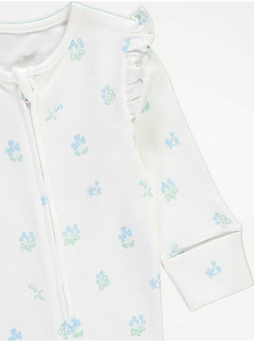 Multicolor Floral Zip Fasten Open Feet Sleepsuits 3 Pack George UK