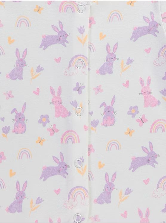 Paster Bunny Heart Rompers 3 Pack - George Uk