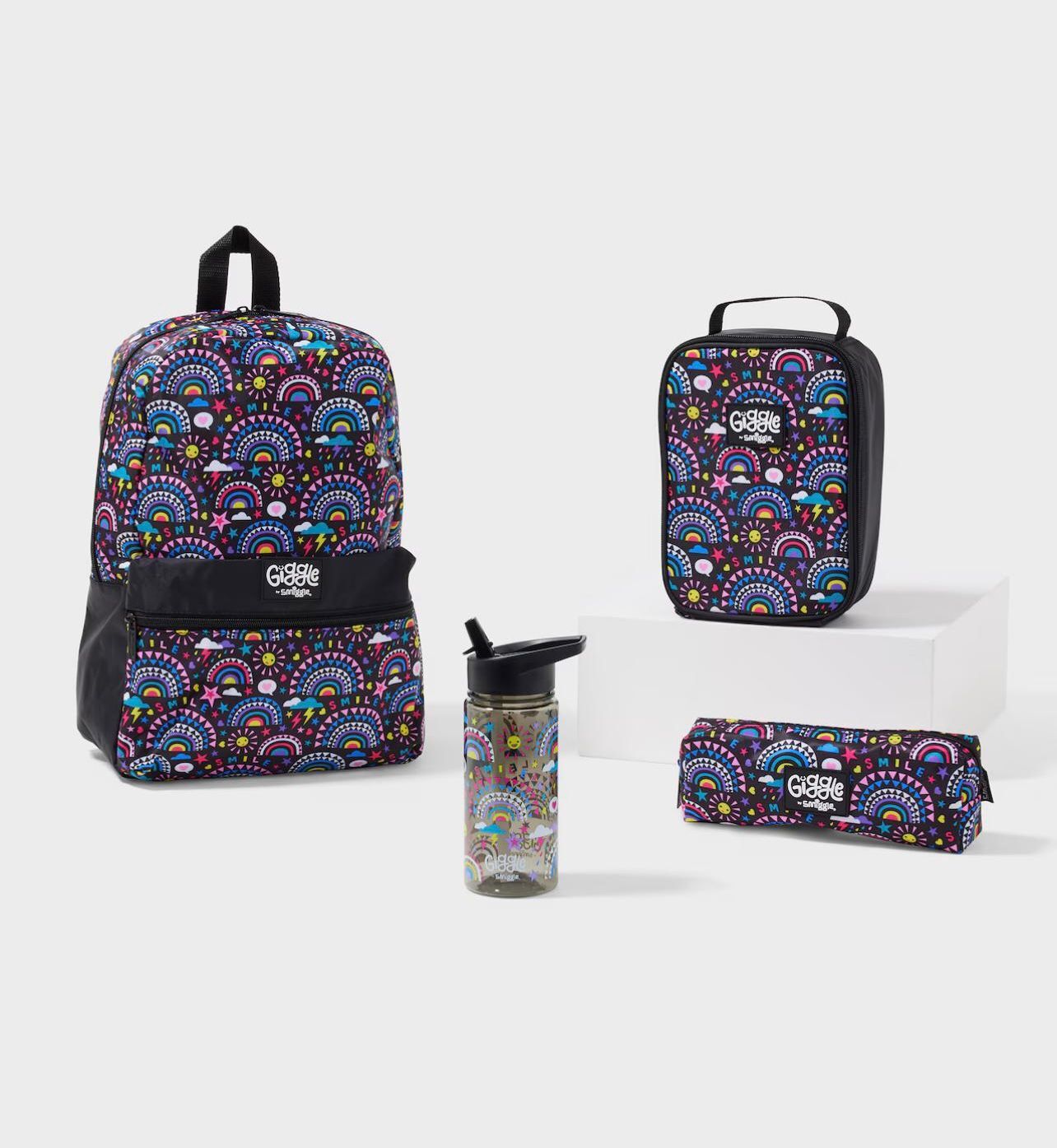 Smiggle Rainbow Print Bag Set of 4