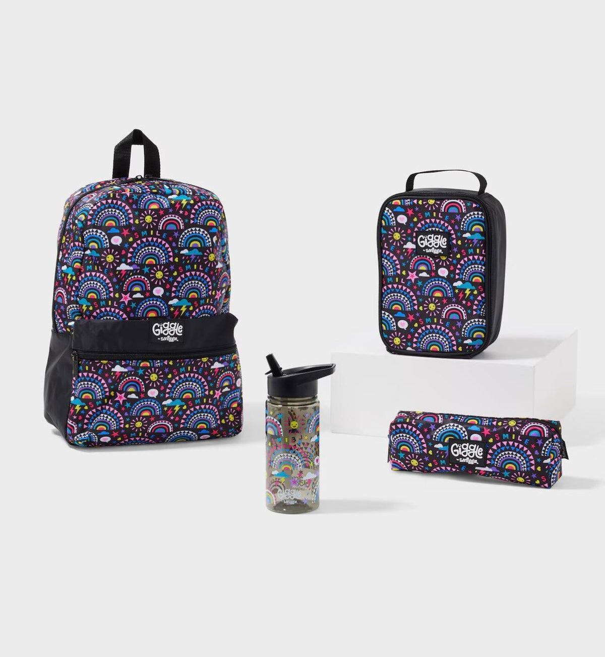 Smiggle Rainbow Print Bag Set of 4