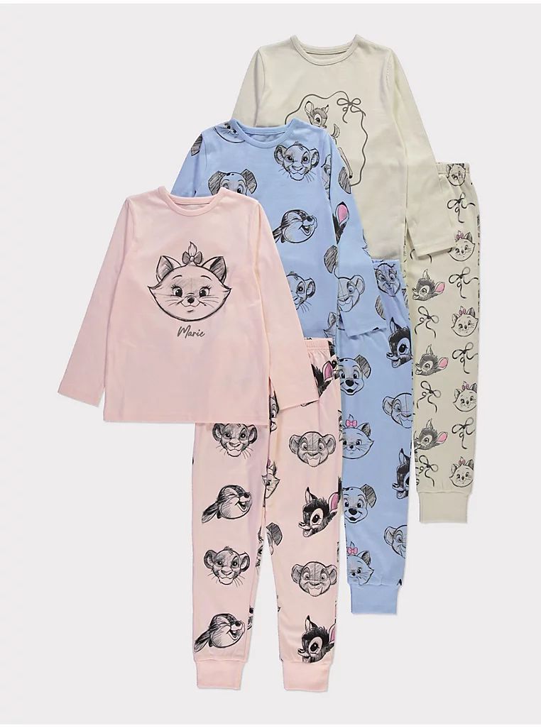 Disney Classics Long Sleeve Pyjamas 3 Pack 4-5 years
