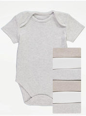 Neutral Short Sleeve Bodysuits 7 Pack George UK