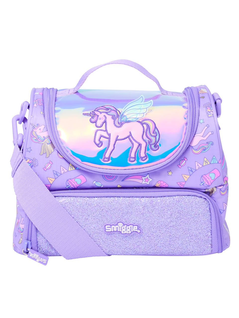 Smiggle Unicorn Double Tier Lunch Bag With Strap