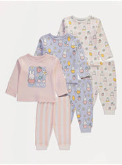 Miffy Pink Graphic Long Sleeve Pyjamas 3 Pack George UK