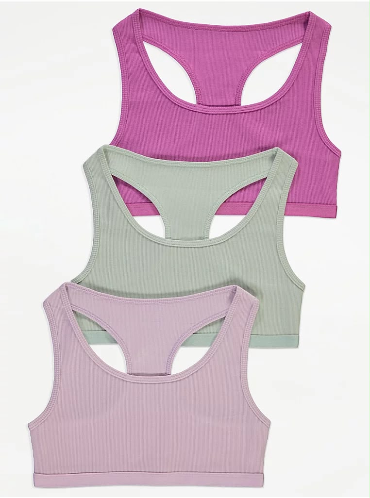 Barbie Racer Back Crop Tops 3 Pack George UK