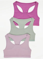 Barbie Racer Back Crop Tops 3 Pack George UK