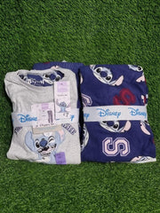 Primark Disney Stitch Grey & Navy Plush Fleece Pyjama Set for Kids