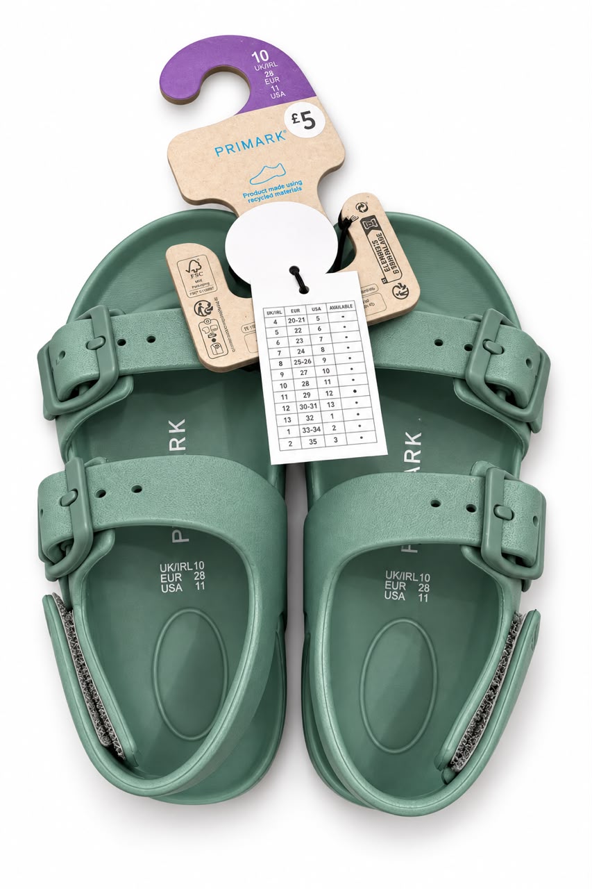 Primark Kids Sage Green Double Buckle Sandals