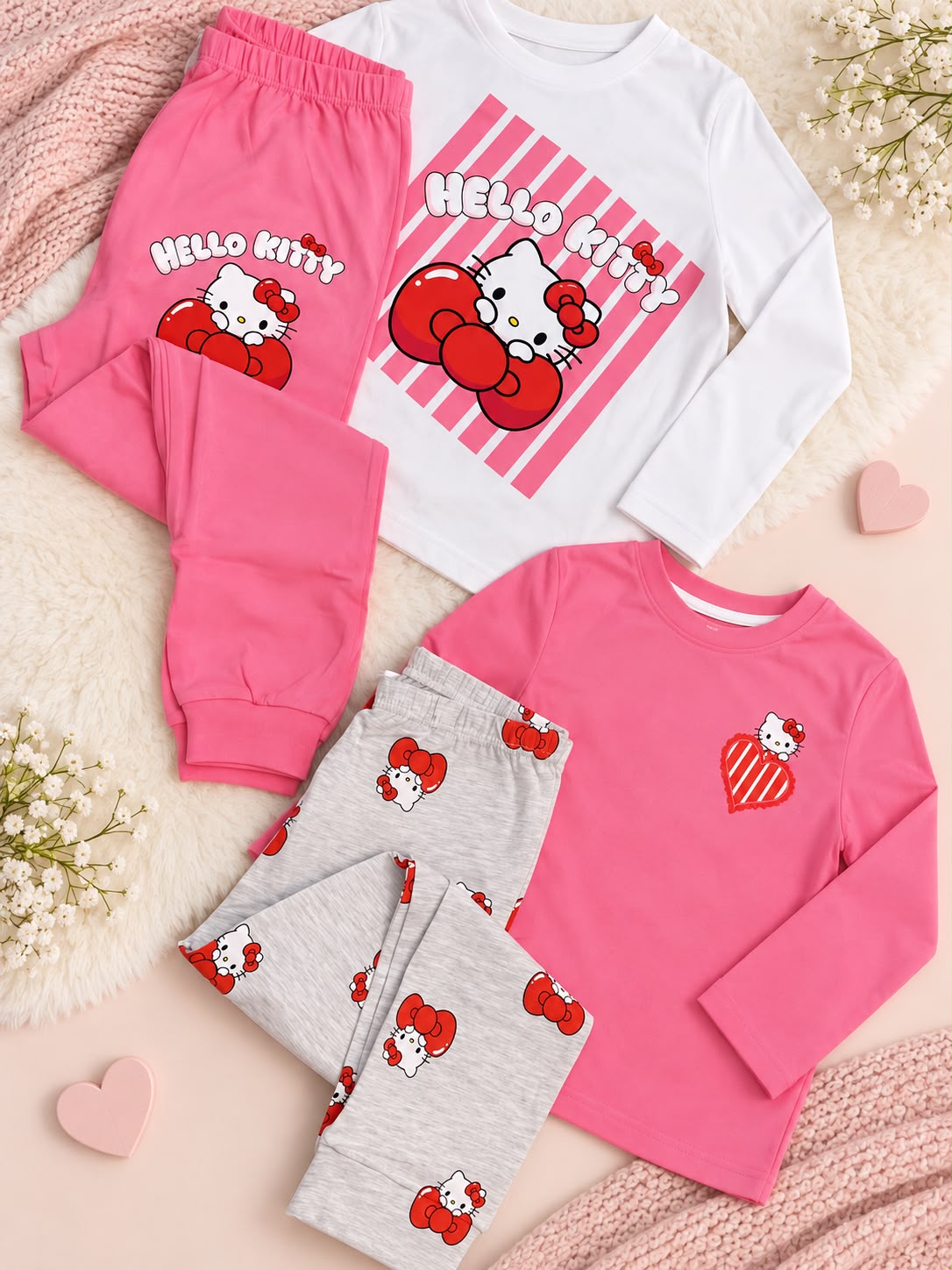 Primark 2-Pack Hello Kitty Printed Cotton Pyjama Sets