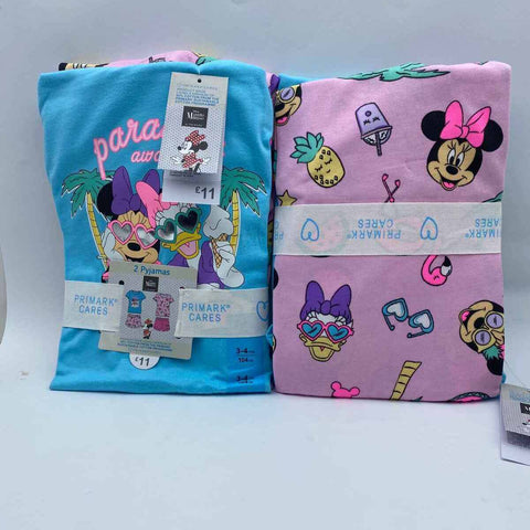 Primark Minnie Print Pyjamas 4pcs Set 3-4 Years