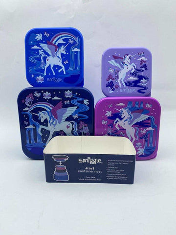 Smiggle Unicorn Away 4 in 1 lunch boxes set