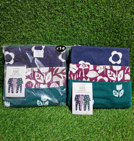 George Flower Wildlife Long Sleeve Pyjamas 3 Pack