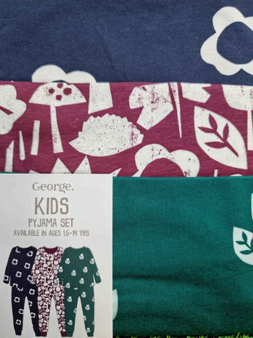 George Flower Wildlife Long Sleeve Pyjamas 3 Pack