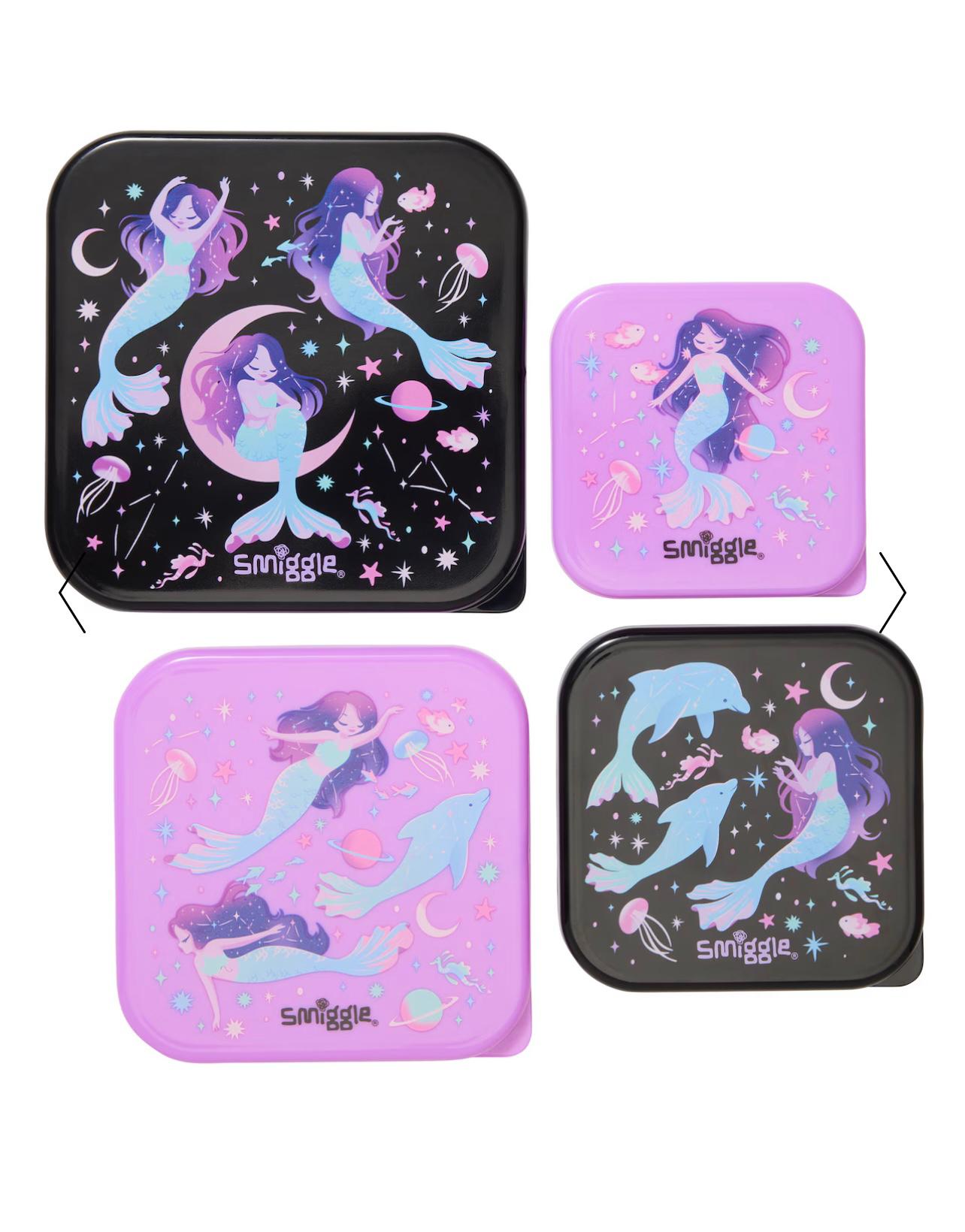 Smiggle Mermaid 4 Lunch Boxes Set