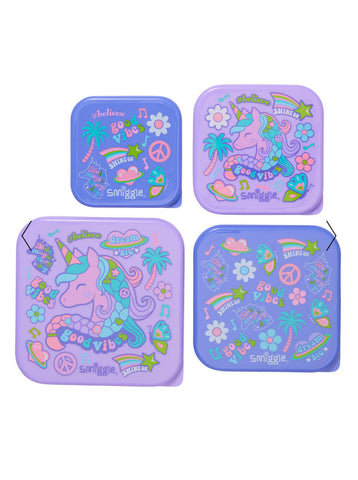 Smiggle Unicorn 4 Lunch Boxes Set