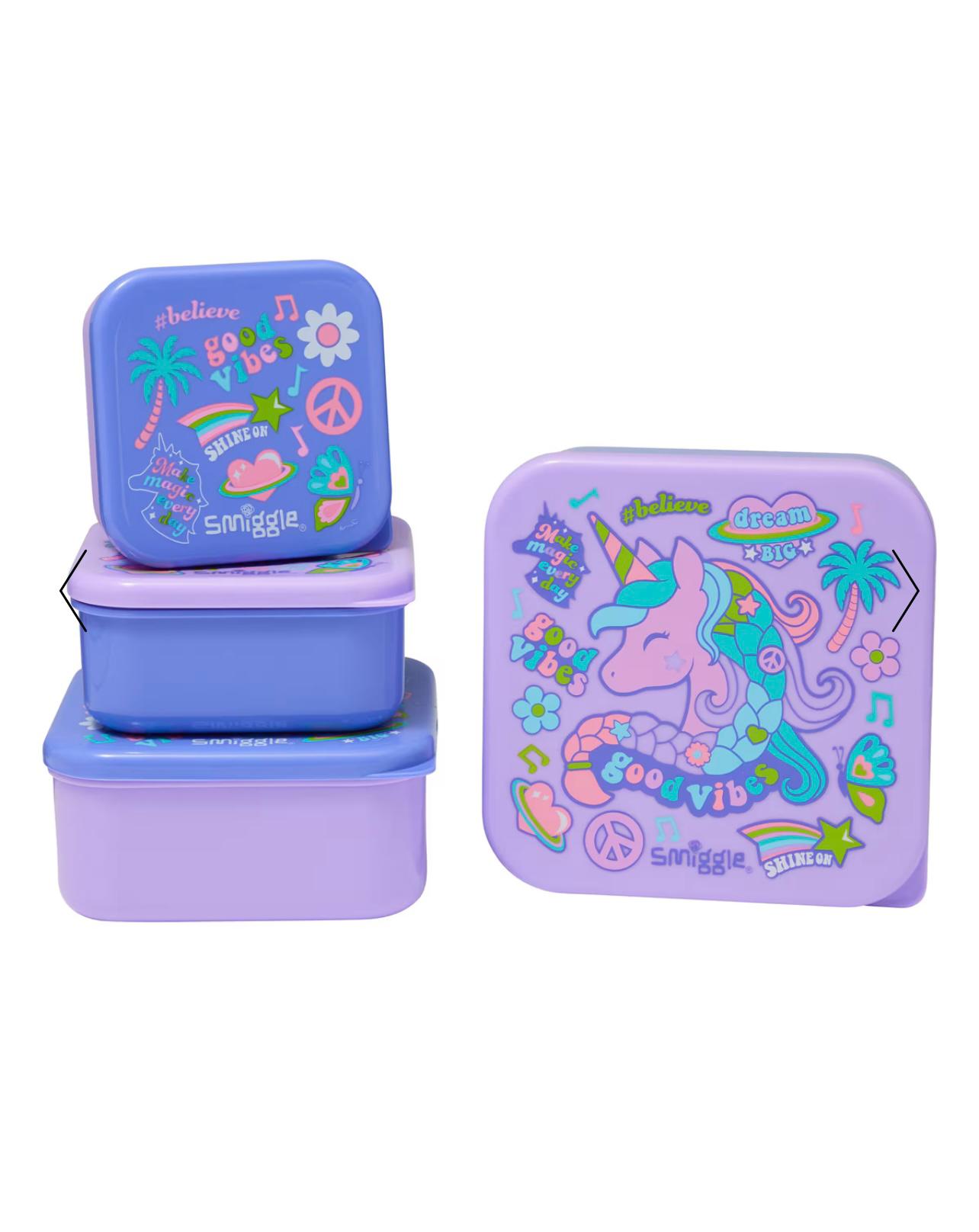 Smiggle Unicorn 4 Lunch Boxes Set