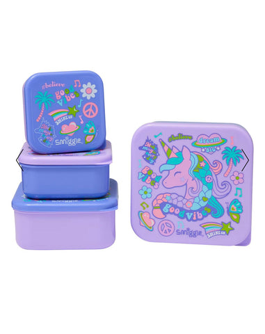 Smiggle Unicorn 4 Lunch Boxes Set
