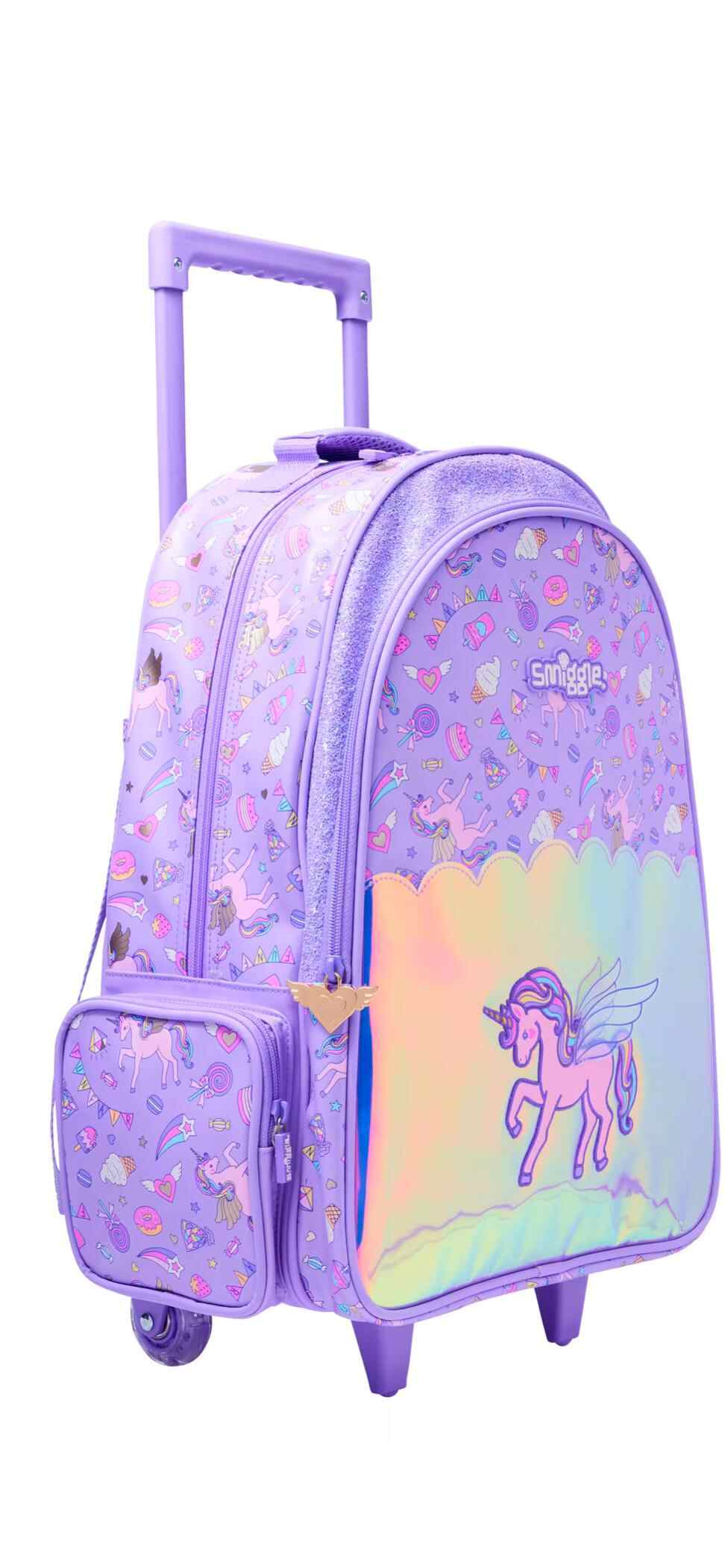 Smiggle Trolley Unicorn Backpack With Light Up Wheels