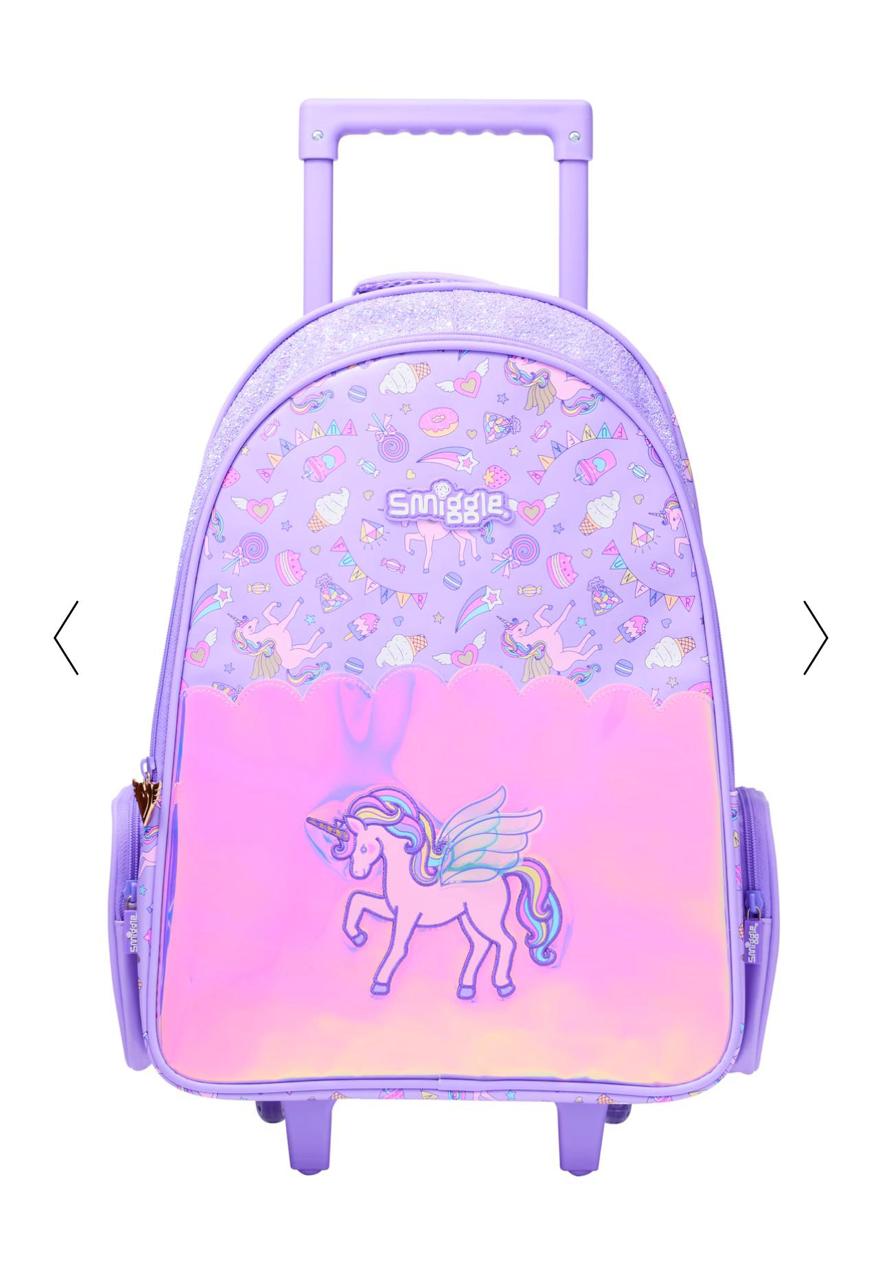 Smiggle Trolley Unicorn Backpack With Light Up Wheels