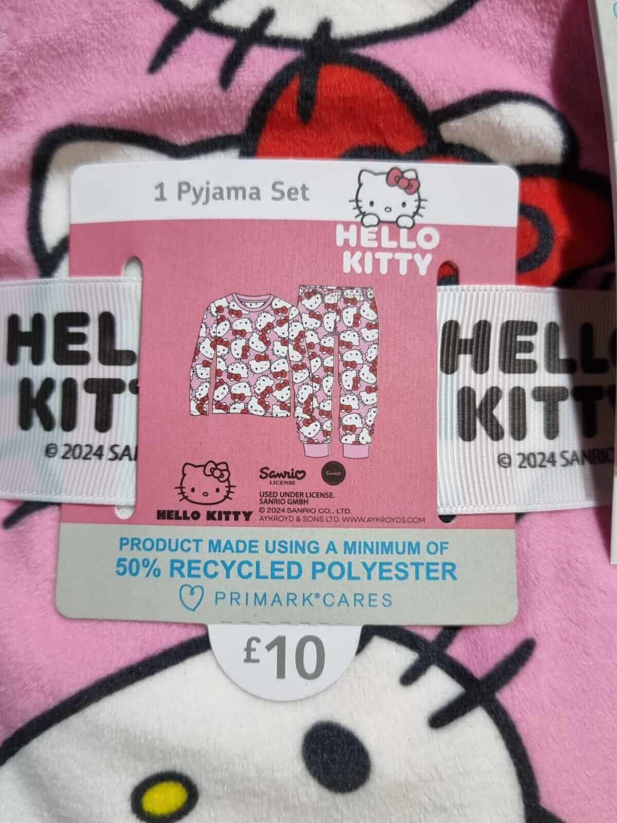 Primark Hello Kitty Velour Pyjamas Set