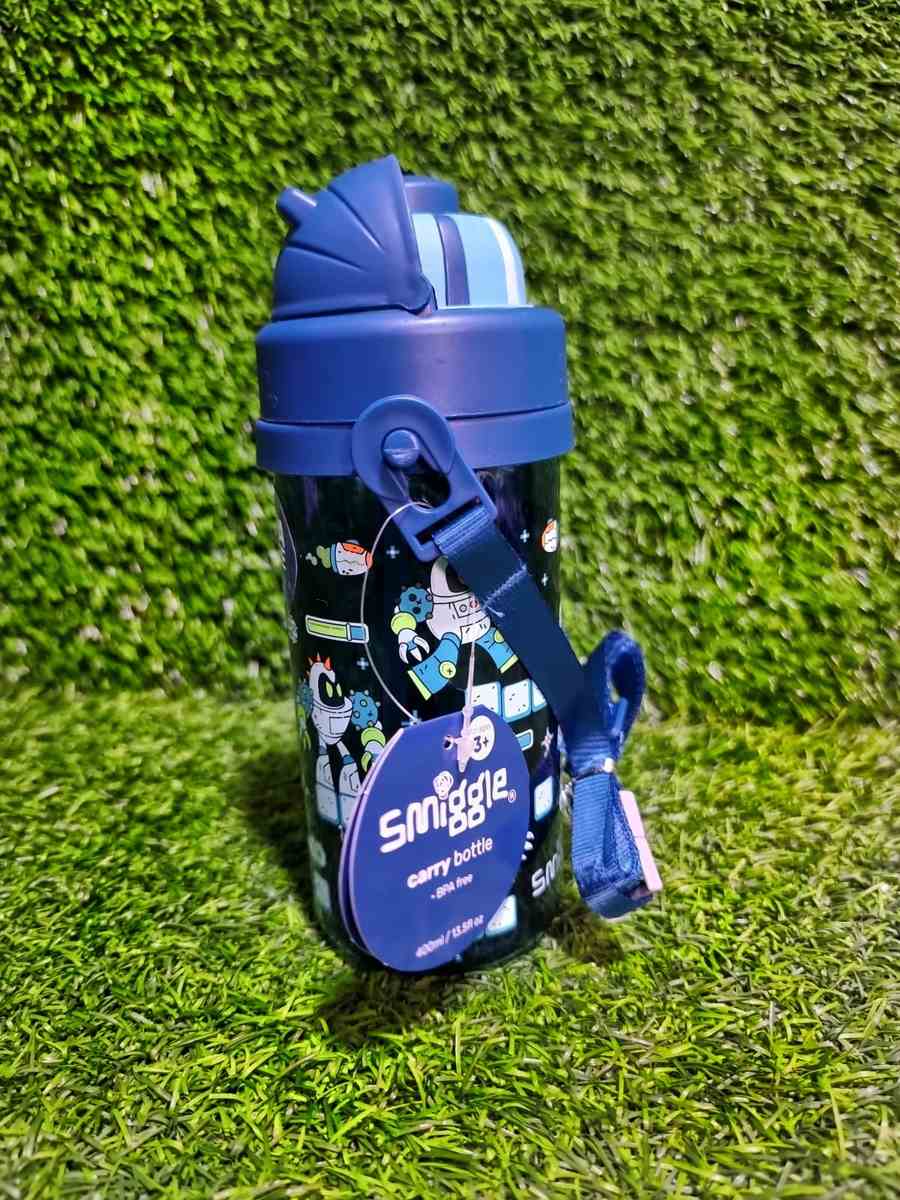Smiggle Robot Teeny Tiny Drink Bottle With Strap 400ML