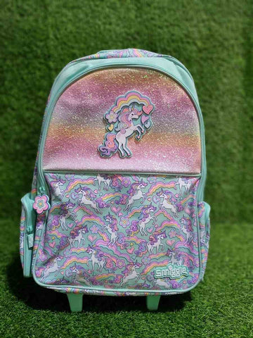 Smiggle Unicorn Trolley Backpack With Light Up Wheels