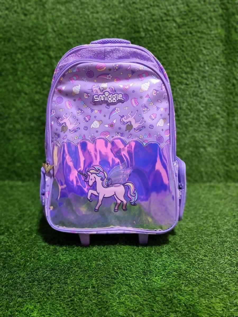 Smiggle Trolley Unicorn Backpack With Light Up Wheels
