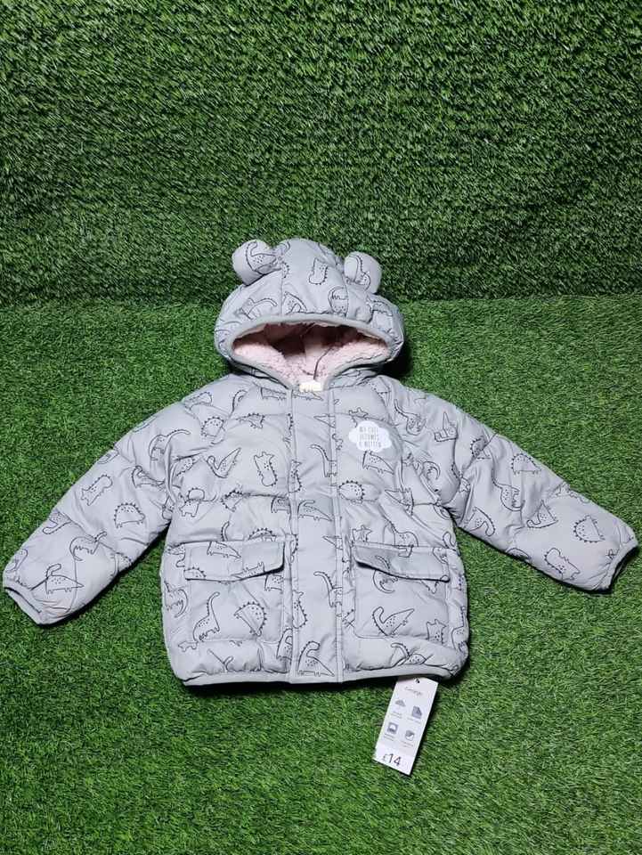 Dino Fleece Lined Padded Coat George Uk