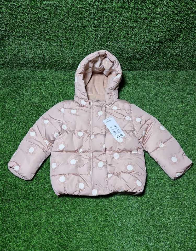 Pink Polka Dot Fleece Lined Padded Coat George Uk