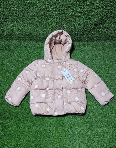 Pink Polka Dot Fleece Lined Padded Coat George Uk