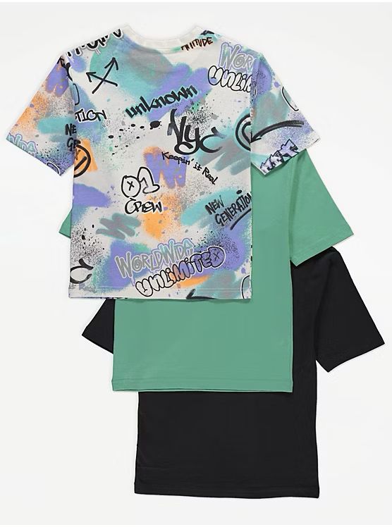 George Printed NewYork Art Crew 3 Shirts Set