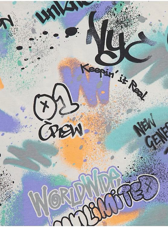 George Printed NewYork Art Crew 3 Shirts Set