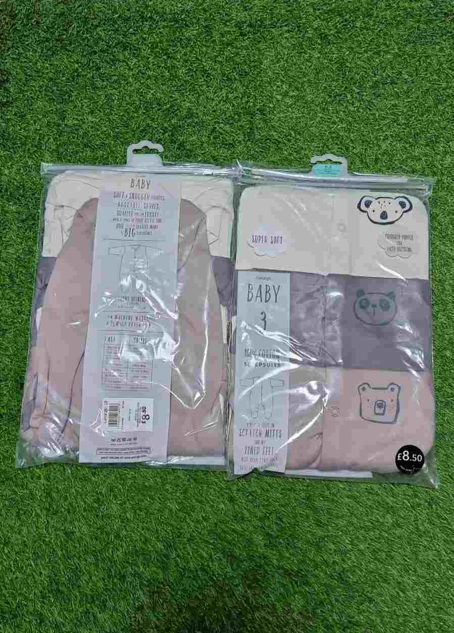 Koala Bear Pattern Sleepsuits 3 Pack