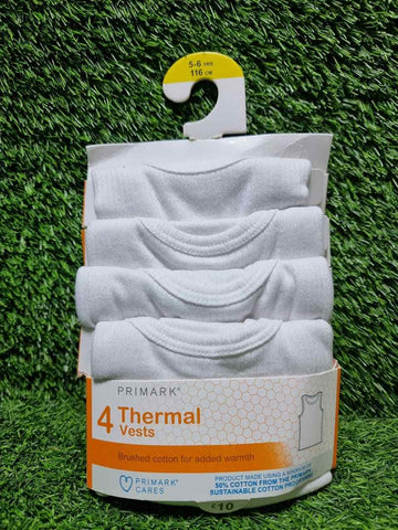 Primark Sleeveless White Thermal Vests - 4 PCS