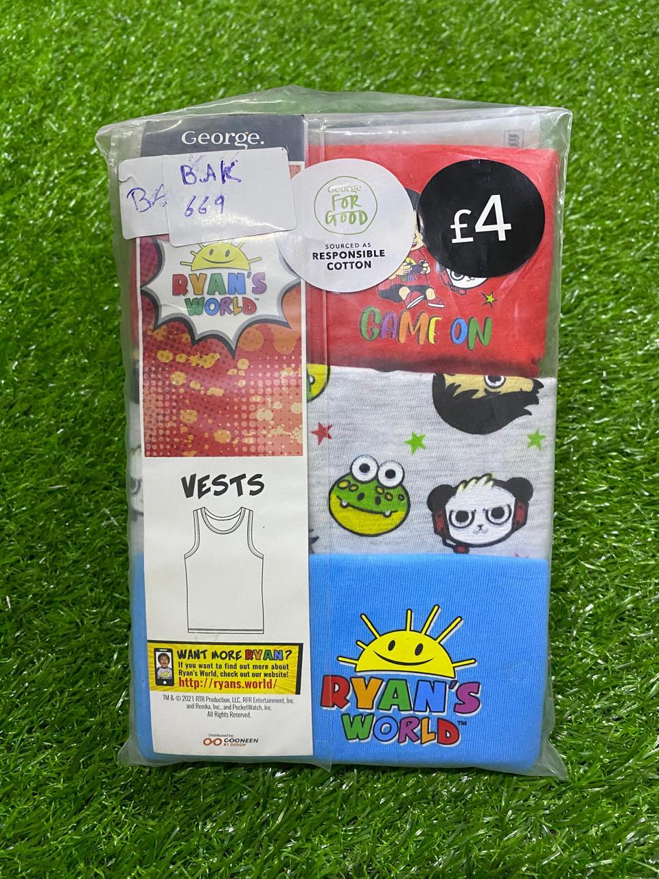 Ryan World Vests 3 Pack 6-7 Years