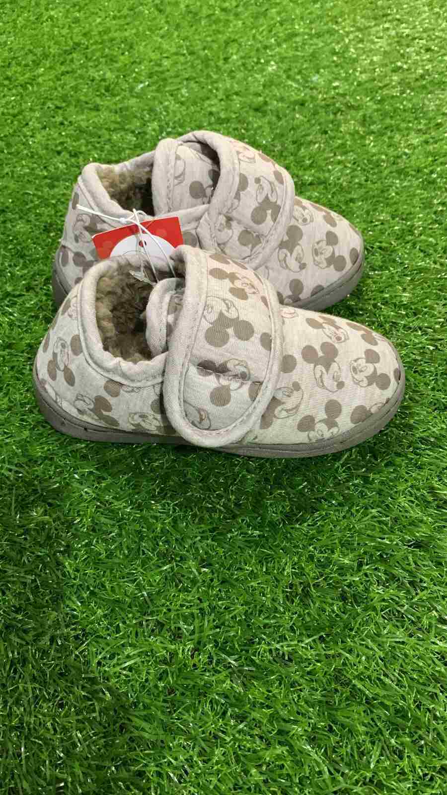 Disney Mickey Mouse Light Grey Fullback Slippers Uk10 / Euro 28