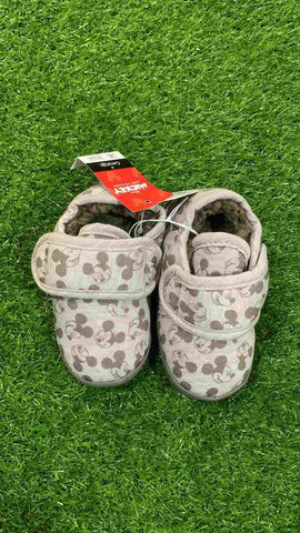 Disney Mickey Mouse Light Grey Fullback Slippers Uk10 / Euro 28