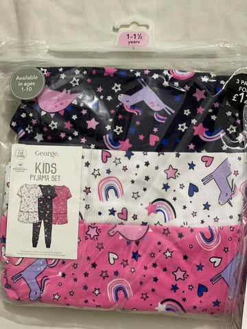 George Unicorn Rainbow Print 3 Pack Set 12-18 Months