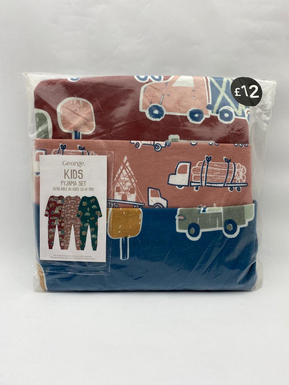 George Truck Woodland Long Sleeve Pyjamas 3 Pack