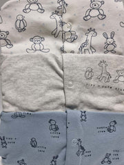 Blue Animal Print Rompers 3 Pack - George UK , 3-6 Months