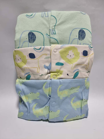 Safari Animal Sketch Sleepsuits 3 Pack - George Uk