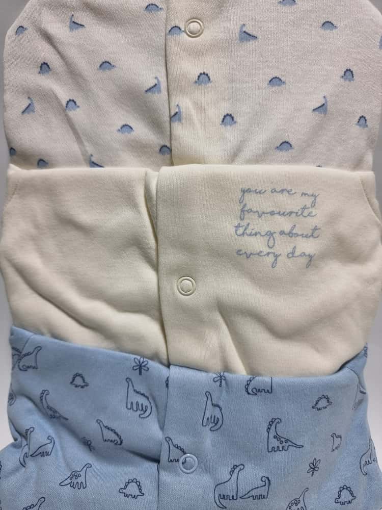 George UK Dino Print Sleepsuits Pack Of 3 - George UK