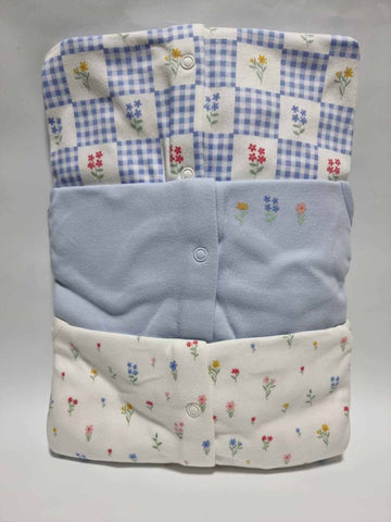 Blue Gingham Floral Long Sleeve Sleepsuits 3 Pack George UK