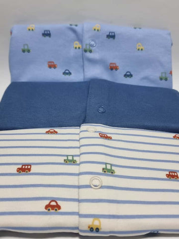 Vehicle Long Sleeve Footless Sleepsuits 3 Pack - George UK