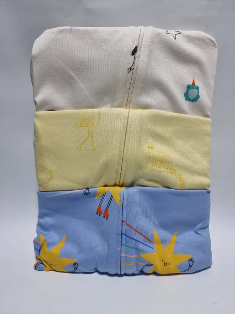 Little Angels Pastel Zip Fasten Sleepsuits 3 Pack