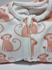 Peach Safari Animals Zip Fasten Sleepsuits 3 Pack George UK 0-3 months