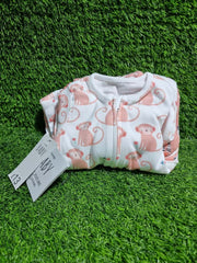 Peach Safari Animals Zip Fasten Sleepsuits 3 Pack George UK 0-3 months