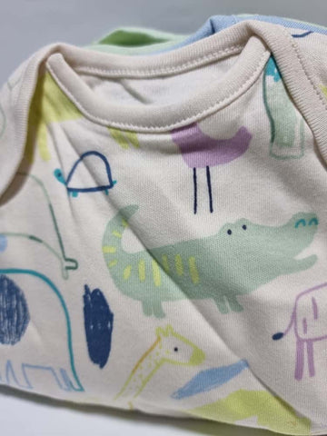 Safari Animal Sketch Short Sleeve Bodysuits 7 Pack - George Uk