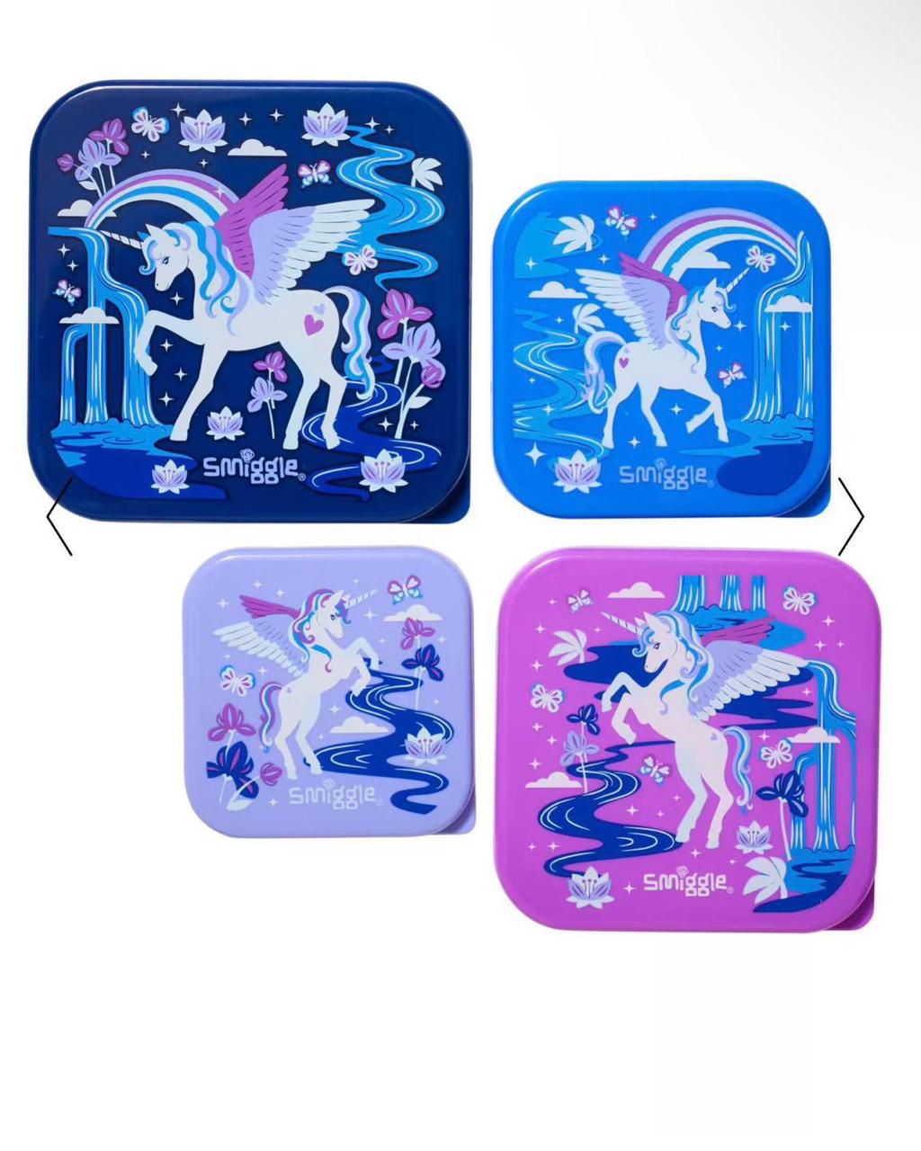 Smiggle Unicorn 4 Lunch Boxes Set