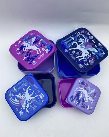 Smiggle Unicorn 4 Lunch Boxes Set